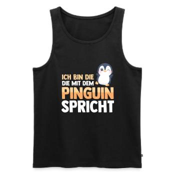 Pinguin - Männer Premium Bio Tank Top - Schwarz - Vorne - Michal (187cm)
