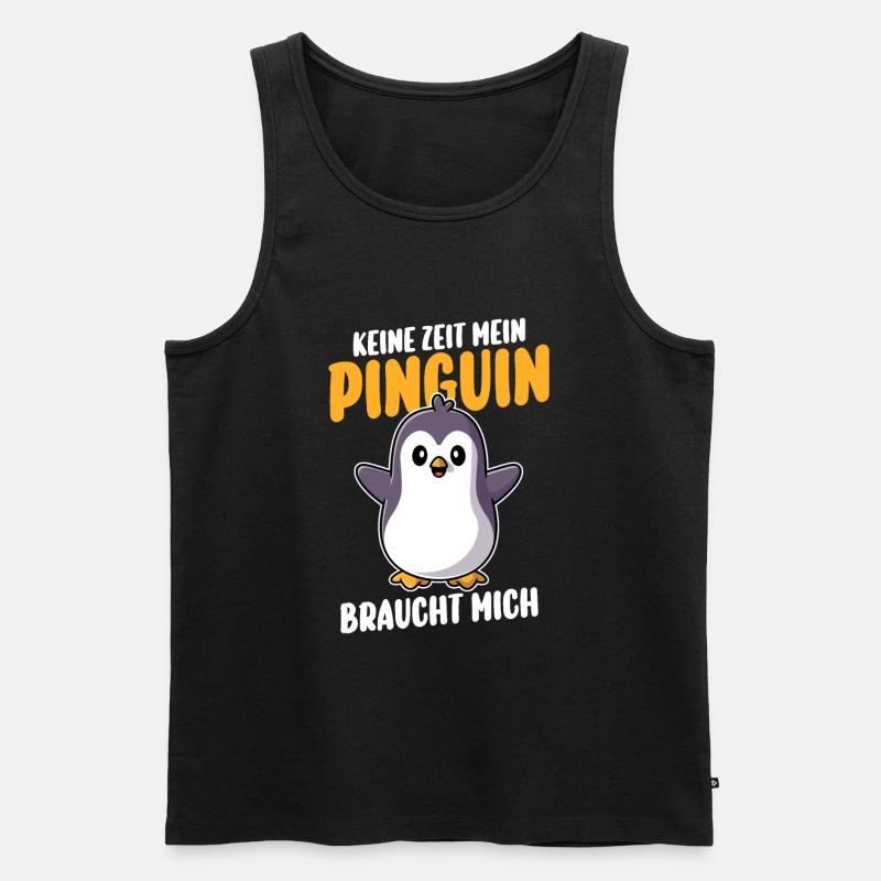 Pinguin - Männer Premium Bio Tank Top - Schwarz