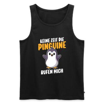 Pinguin - Männer Premium Bio Tank Top - Schwarz - Vorne - AI Model Male 178 light (178cm)