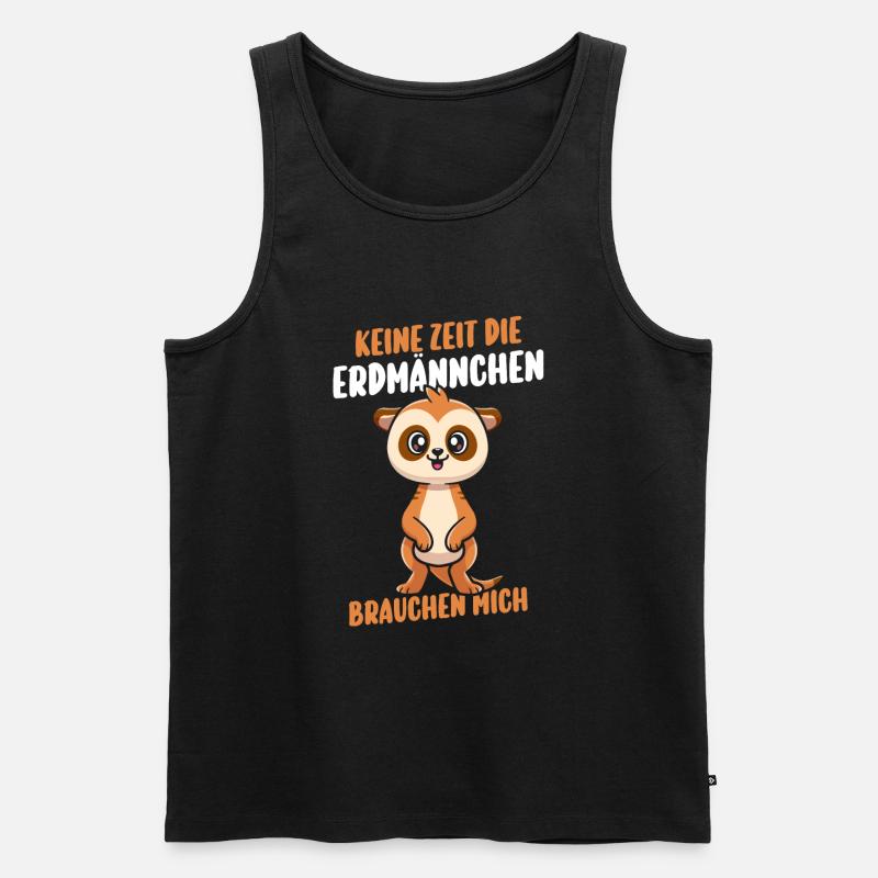 Erdmännchen - Männer Premium Bio Tank Top - Schwarz