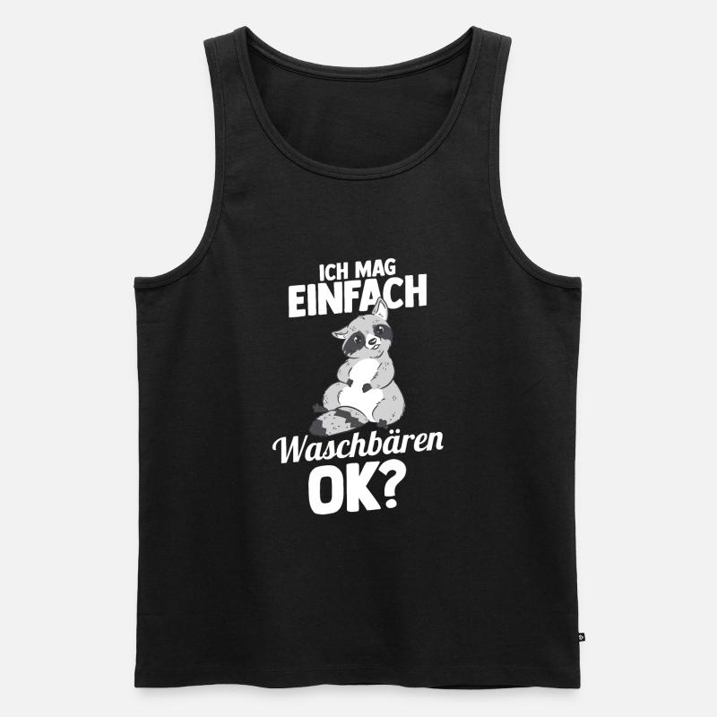 Waschbär - Männer Premium Bio Tank Top - Schwarz