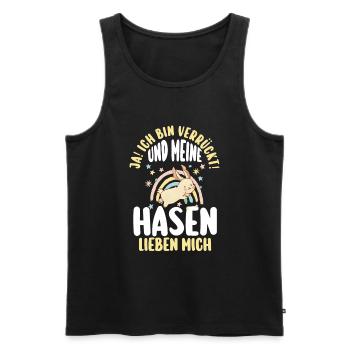 Kaninchen Hase - Männer Premium Bio Tank Top - Schwarz - Vorne - Michal (187cm)