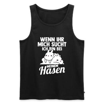 Kaninchen Hase - Männer Premium Bio Tank Top - Schwarz - Vorne - Michal (187cm)
