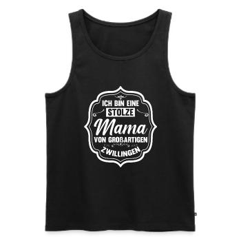 Mutter Zwillingsmama Mama von Zwillingen - Männer Premium Bio Tank Top - Schwarz - Vorne - Michal (187cm)