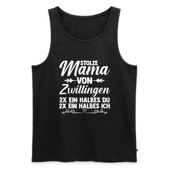 Mutter Mama von Zwillingen Zwillingsmama - Männer Premium Bio Tank Top - Schwarz - Vorne - Michal (187cm)