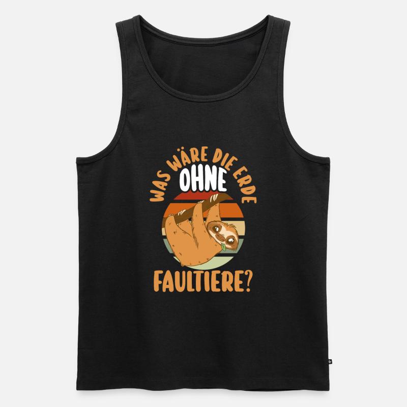 Faultier - Männer Premium Bio Tank Top - Schwarz