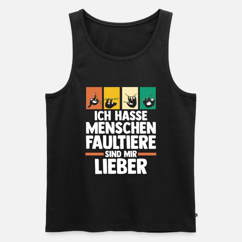 Faultier - Männer Premium Bio Tank Top - Schwarz