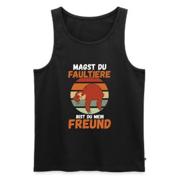 Faultier - Männer Premium Bio Tank Top - Schwarz - Vorne - Michal (187cm)