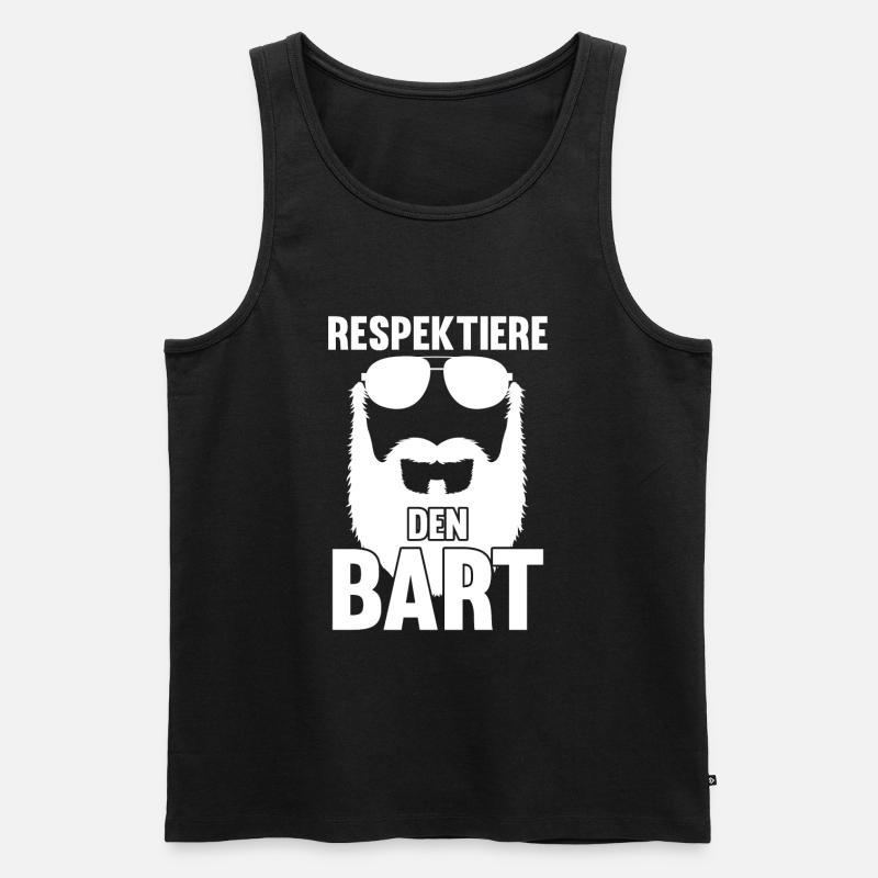 Bärtig Bartträger Schnurrbart Bart - Männer Premium Bio Tank Top - Schwarz