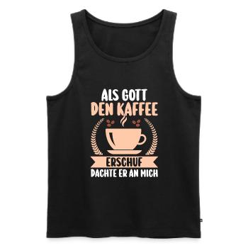 Als Gott Den Kaffee Erschuf Dachte Er An Mich - Männer Premium Bio Tank Top - Schwarz - Vorne - Michal (187cm)