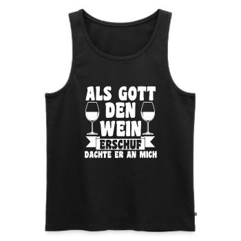 Als Gott Den Wein Erschuf Dachte Er An Mich - Männer Premium Bio Tank Top - Schwarz - Vorne - Michal (187cm)
