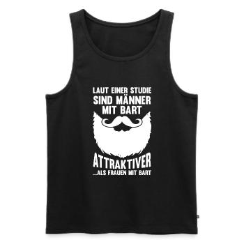 Bärtig Bartträger Schnurrbart Bart - Männer Premium Bio Tank Top - Schwarz - Vorne - Michal (187cm)