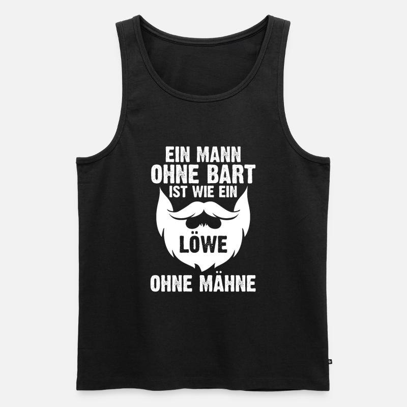 Bärtig Bartträger Schnurrbart Bart - Männer Premium Bio Tank Top - Schwarz