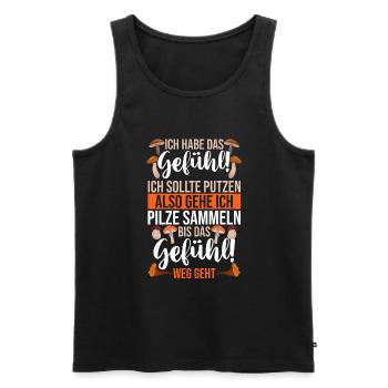 Pilz Pilze Pilzjäger Pilzsammler - Männer Premium Bio Tank Top - Schwarz - Vorne - Michal (187cm)
