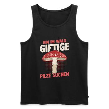 Pilz Pilze Pilzjäger Pilzsammler - Männer Premium Bio Tank Top - Schwarz - Vorne - Michal (187cm)