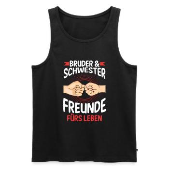 Geschwister Bruder und Schwester - Männer Premium Bio Tank Top - Schwarz - Vorne - Michal (187cm)