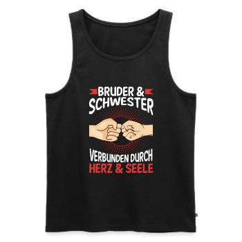 Geschwister Bruder und Schwester - Männer Premium Bio Tank Top - Schwarz - Vorne - Michal (187cm)