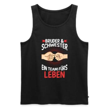 Geschwister Bruder und Schwester - Männer Premium Bio Tank Top - Schwarz - Vorne - Michal (187cm)