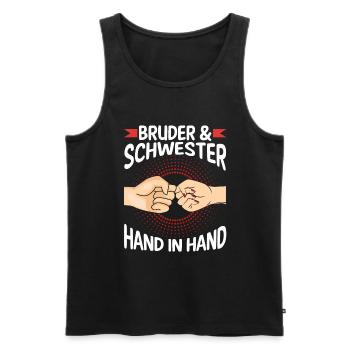 Geschwister Bruder und Schwester - Männer Premium Bio Tank Top - Schwarz - Vorne - Michal (187cm)