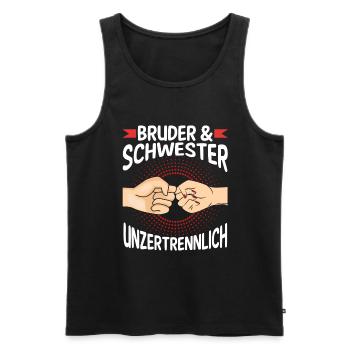 Geschwister Bruder und Schwester - Männer Premium Bio Tank Top - Schwarz - Vorne - Michal (187cm)