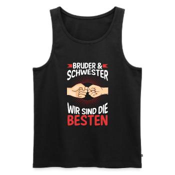 Geschwister Bruder und Schwester - Männer Premium Bio Tank Top - Schwarz - Vorne - Michal (187cm)