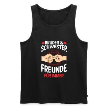 Geschwister Bruder und Schwester - Männer Premium Bio Tank Top - Schwarz - Vorne - Michal (187cm)