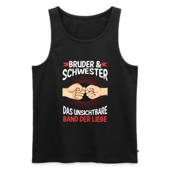 Geschwister Bruder und Schwester - Männer Premium Bio Tank Top - Schwarz - Vorne - Michal (187cm)
