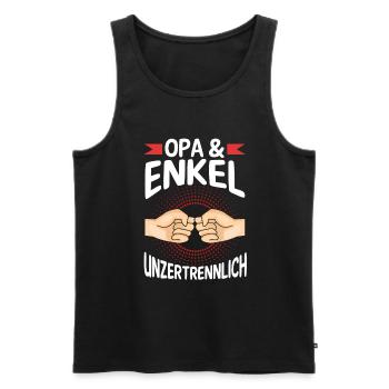 Großvater Opa und Enkel - Männer Premium Bio Tank Top - Schwarz - Vorne - Michal (187cm)