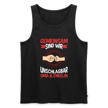 Oma Großmutter und Enkelin - Männer Premium Bio Tank Top - Schwarz - Vorne - Michal (187cm)