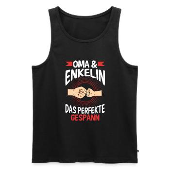 Oma Großmutter und Enkelin - Männer Premium Bio Tank Top - Schwarz - Vorne - Michal (187cm)