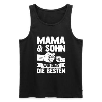 Mutter Muttertag Mama und Sohn - Männer Premium Bio Tank Top - Schwarz - Vorne - Michal (187cm)