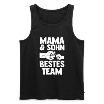 Mutter Muttertag Mama und Sohn - Männer Premium Bio Tank Top - Schwarz - Vorne - Michal (187cm)