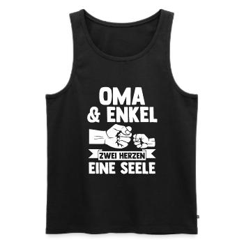Oma Großmutter und Enkel - Männer Premium Bio Tank Top - Schwarz - Vorne - Michal (187cm)