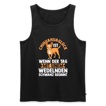 Hund Chihuahua - Männer Premium Bio Tank Top - Schwarz - Vorne - Michal (187cm)