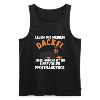 Hund Dachshund Dackel - Männer Premium Bio Tank Top - Schwarz - Vorne - Michal (187cm)
