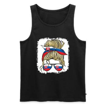 Slovenka Slowakei Flagge Mädchen Slowakische Mädchen Kinder - Männer Premium Bio Tank Top - Schwarz - Vorne - AI Model Male 178 light (178cm)