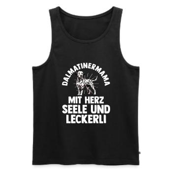 Hund Dalmatiner - Männer Premium Bio Tank Top - Schwarz - Vorne - AI Model Male 178 light (178cm)