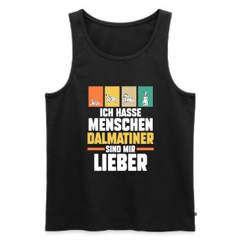 Hund Dalmatiner - Männer Premium Bio Tank Top - Schwarz - Vorne - Michal (187cm)