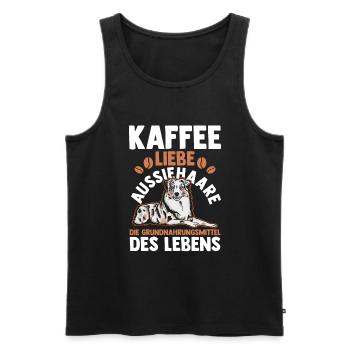 Kaffee Australian Shepherd Hund Aussie - Männer Premium Bio Tank Top - Schwarz - Vorne - Michal (187cm)