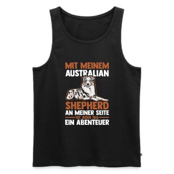 Australian Shepherd Hund Aussie - Männer Premium Bio Tank Top - Schwarz - Vorne - Michal (187cm)