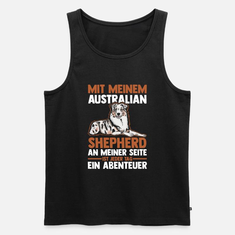 Australian Shepherd Hund Aussie - Männer Premium Bio Tank Top - Schwarz