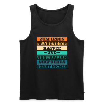 Kaffee Australian Shepherd Hund Aussie - Männer Premium Bio Tank Top - Schwarz - Vorne - Michal (187cm)