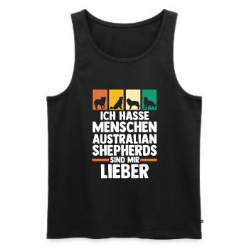 Australian Shepherd Hund Aussie - Männer Premium Bio Tank Top - Schwarz - Vorne - Michal (187cm)