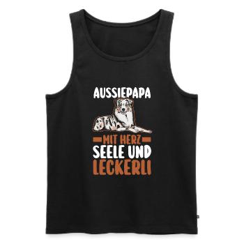 Australian Shepherd Hund Aussie - Männer Premium Bio Tank Top - Schwarz - Vorne - Michal (187cm)