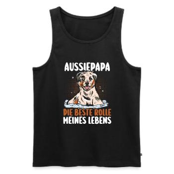 Australian Shepherd Hund Aussie - Männer Premium Bio Tank Top - Schwarz - Vorne - Michal (187cm)