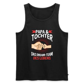 Papa Tochter Vater Familie Geschenk - Männer Premium Bio Tank Top - Schwarz - Vorne - Michal (187cm)