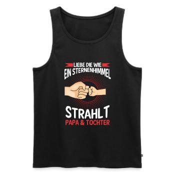 Papa Tochter Vater Familie Geschenk - Männer Premium Bio Tank Top - Schwarz - Vorne - Michal (187cm)