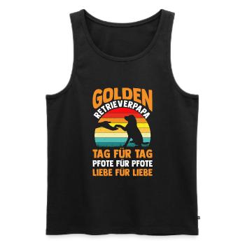 Dog Daddy Master Dog Golden Retriever - Débardeur bio Premium Homme - noir - Devant - AI Model Male 178 light (178cm)
