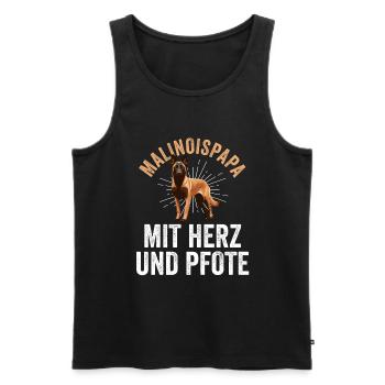 Belgian Shepherd Dad Father Malinois - Men's Premium Organic Tank Top - black - Front - AI Model Male 178 light (178cm)