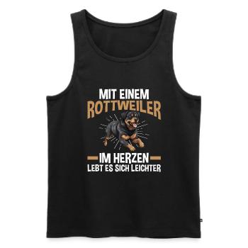 Dog Rottweiler - Men's Premium Organic Tank Top - black - Front - Michal (187cm)